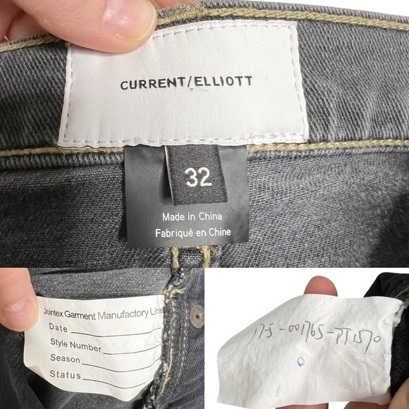 Current/Elliott Sample Gray Mid Rise Raw Step Hem Cropped Distressed Jeans - Picture 13 of 13